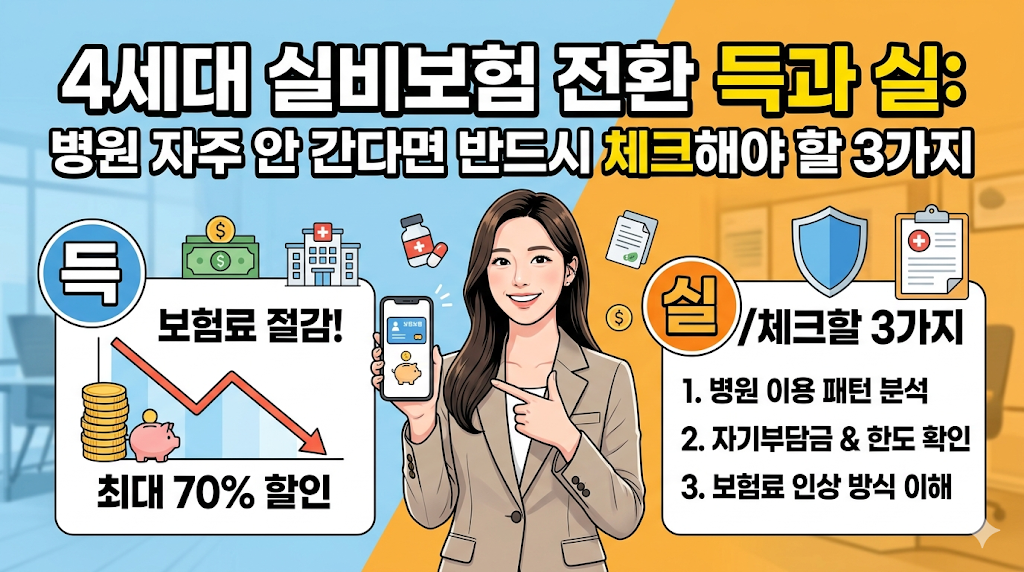 4세대 실손보험 전환 유불리 완벽 분석 (2026 최신) - 보험료 70% 아끼는 법