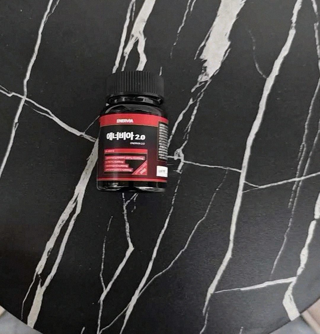 enervia supplement bottle on kitchen counter
