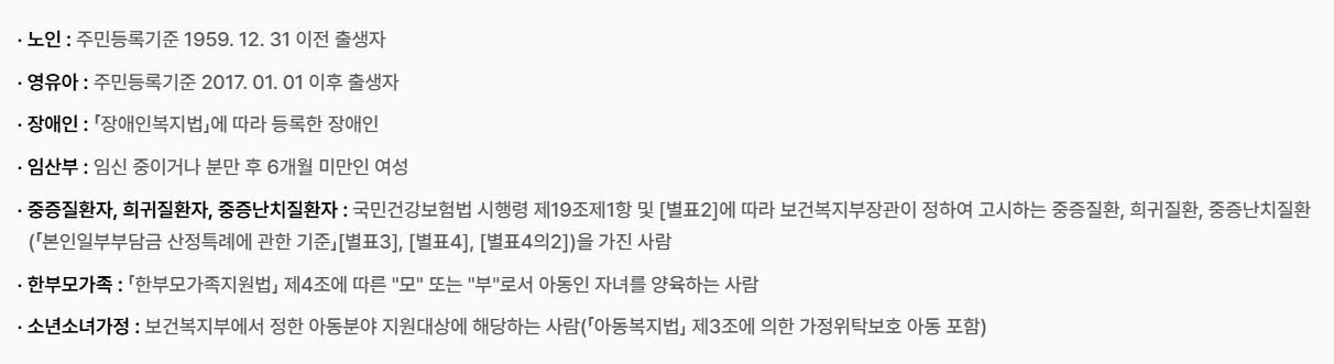 에너지바우처 기초생활수급자 또는 세대원 기준