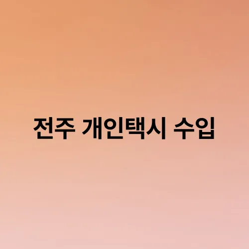 전주 개인택시 수입