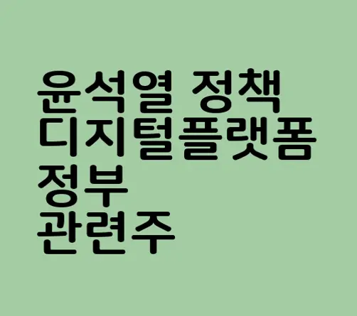 윤석열 정책 디지털플랫폼 정부 관련주