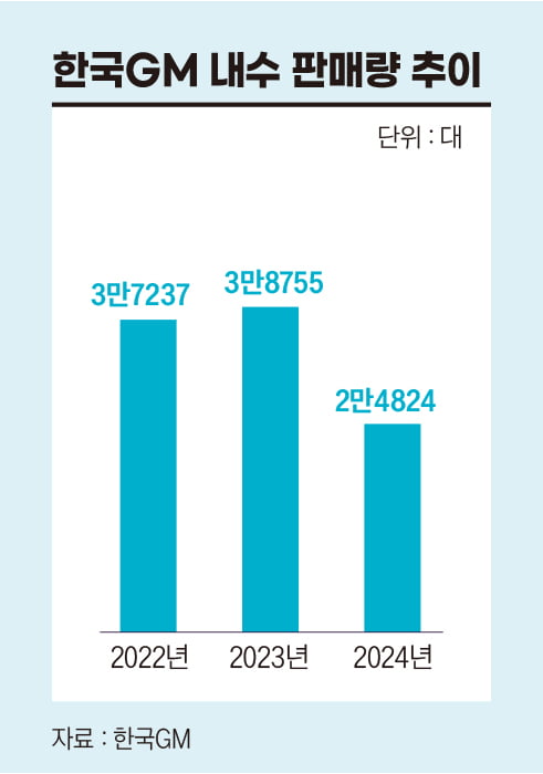 한국GM 내수 판매량 추이