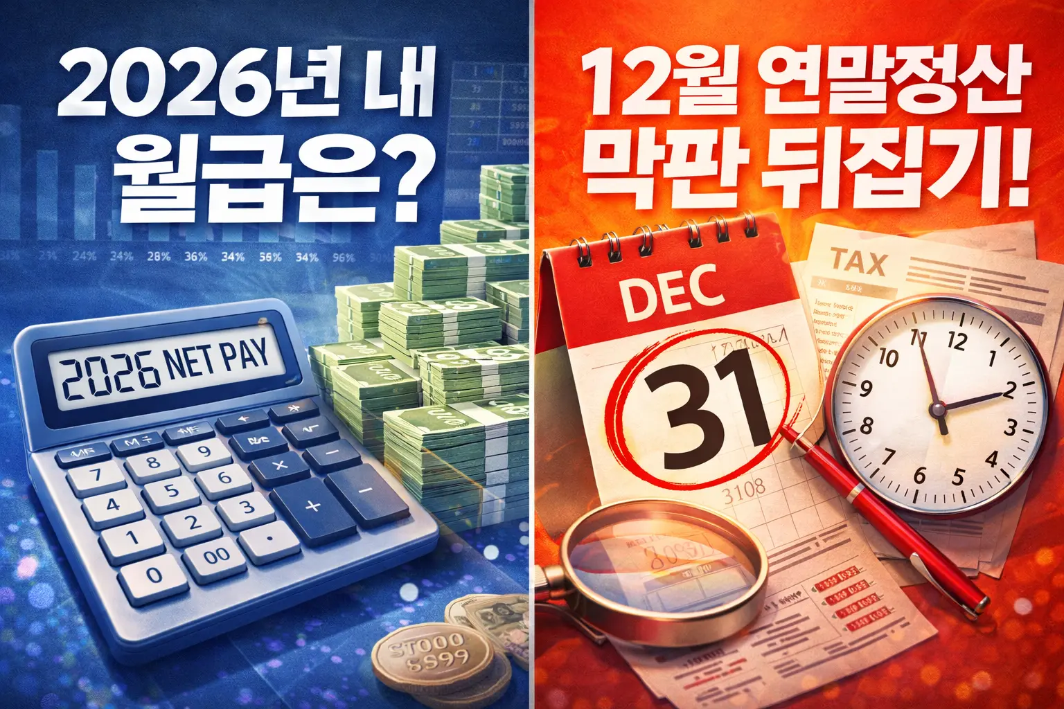 [2026 연봉표] 연봉별 월 실수령액 계산기 &amp; 12월 연말정산 막판 뒤집기 전략