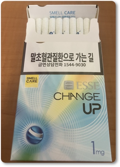 에쎄 체인지 업(ESSE CHANGE UP) 맛 향 특징 리뷰 - 대표적 1mg 슬림형 가향 담배