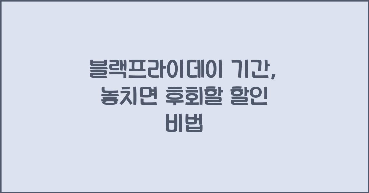 블랙프라이데이 기간