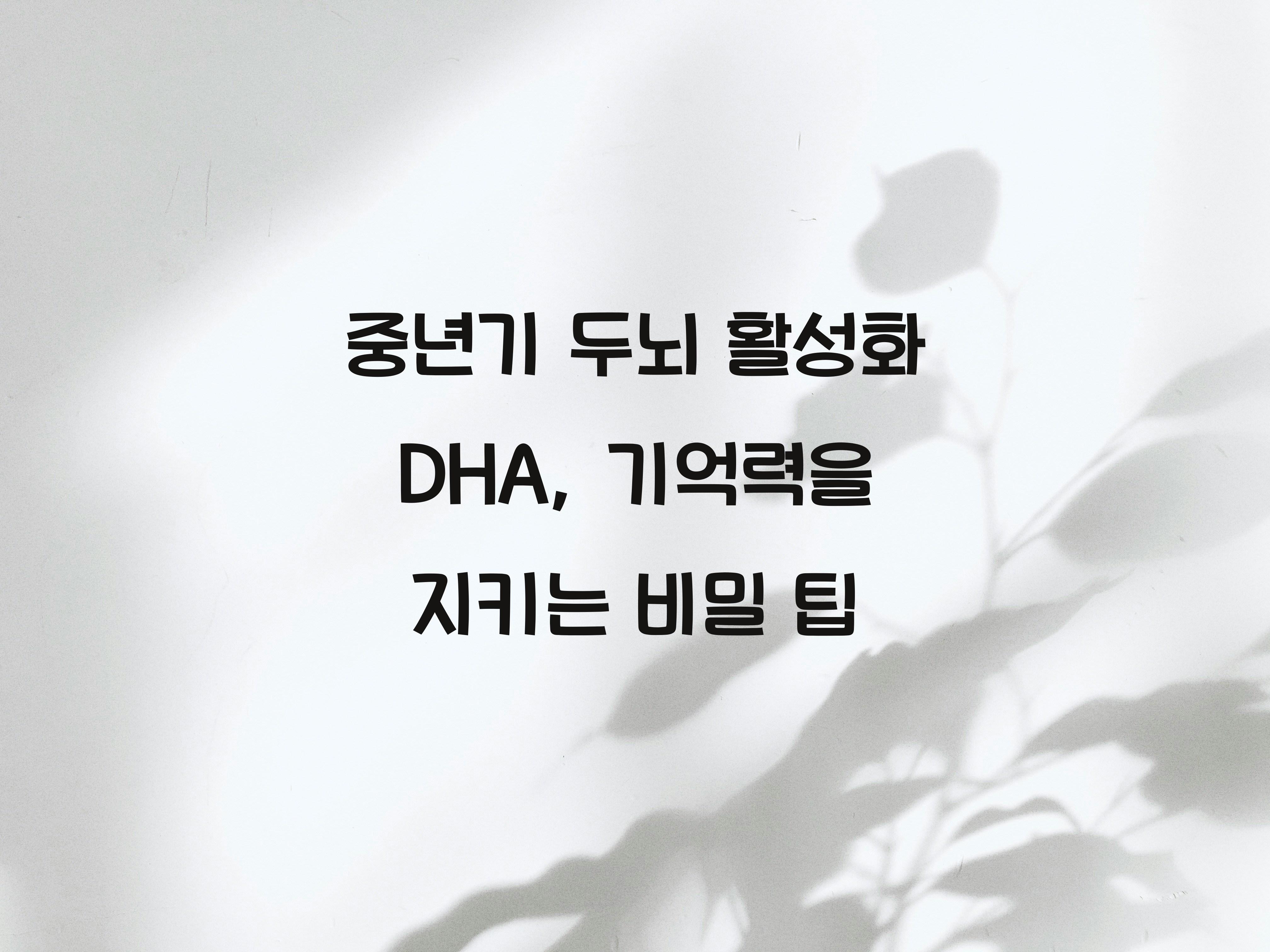 중년기 두뇌 활성화 DHA