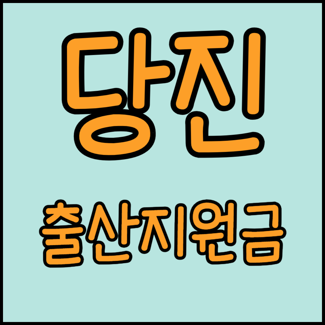 당진 출산지원금 신청 방법