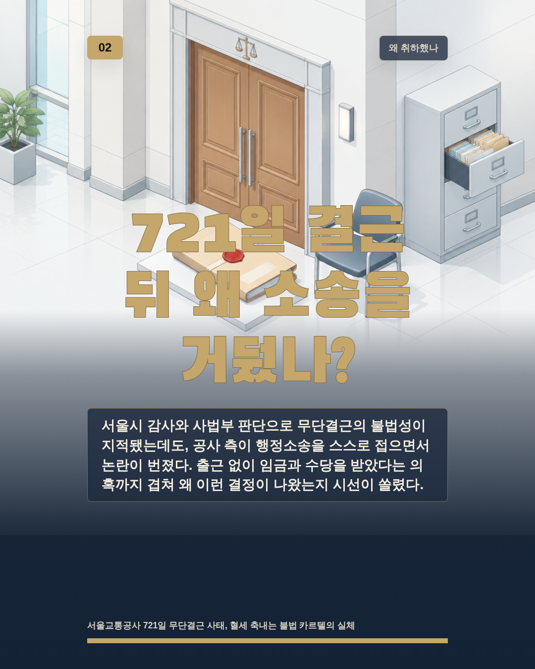 721일 결근 뒤 왜 소송을 거뒀나?