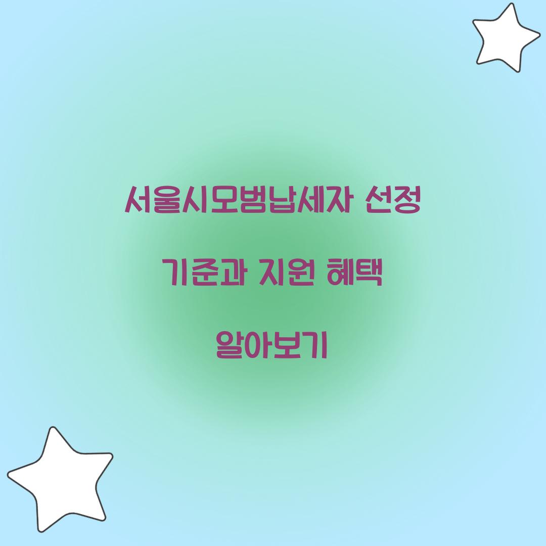 서울시모범납세자