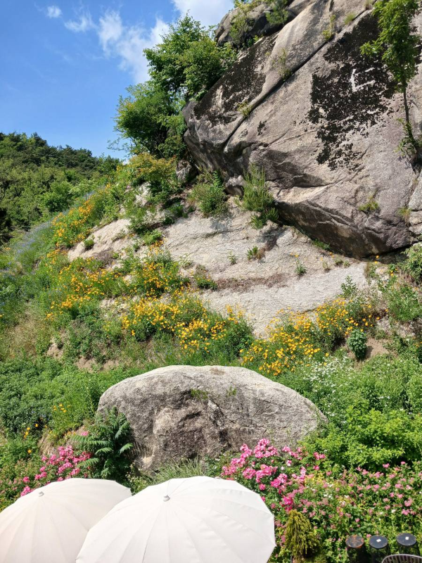 초소책방 옆 바위산