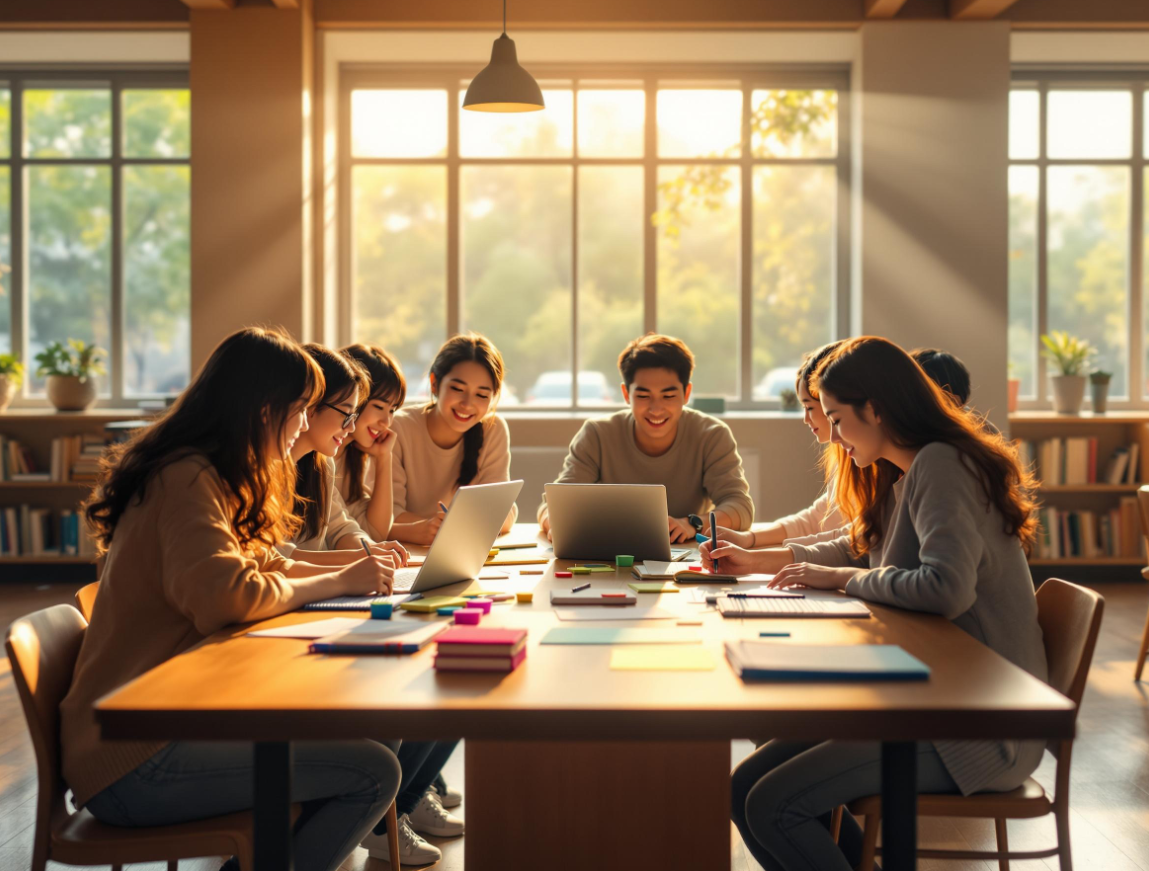 교과전형으로 대학을 가는 방법 논의 중인 학생들