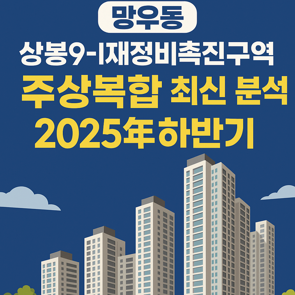 망우동 상봉9-I재정비촉진구역 분양&middot;청약 최신 분석 및 투자 전략 완전정리 (2025년 하반기)
