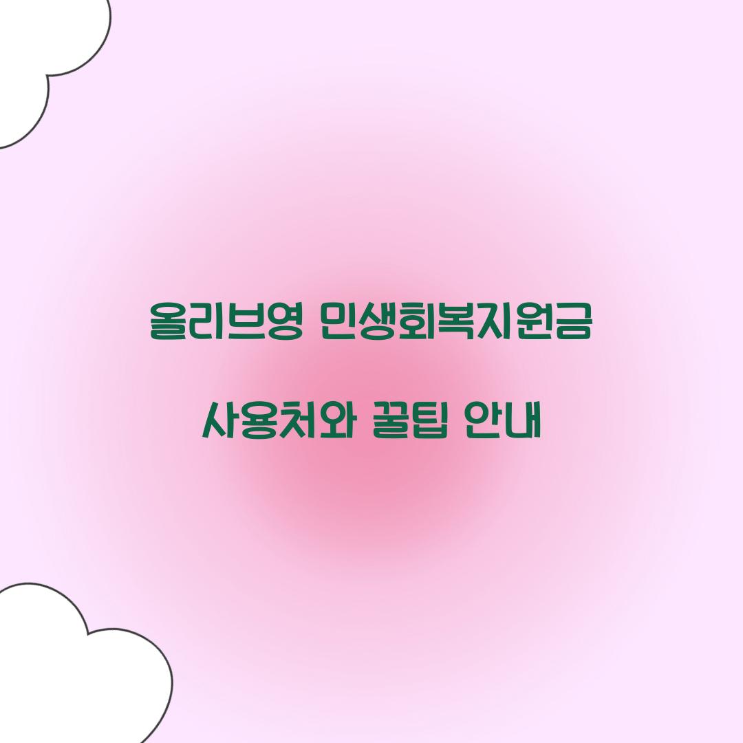 올리브영 민생회복지원금