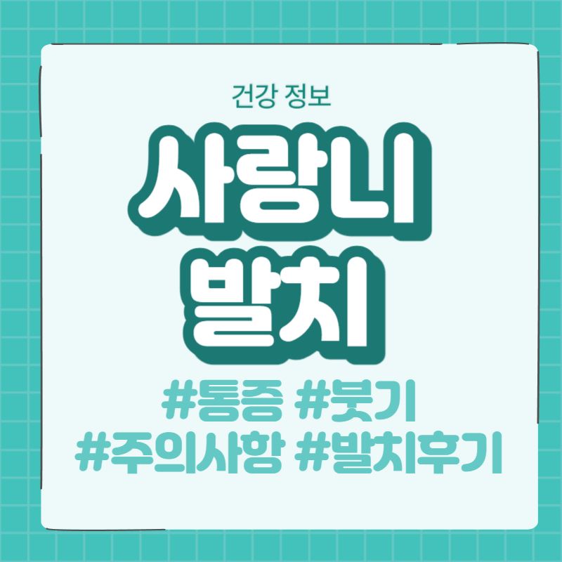 사랑니 발치 후 주의사항