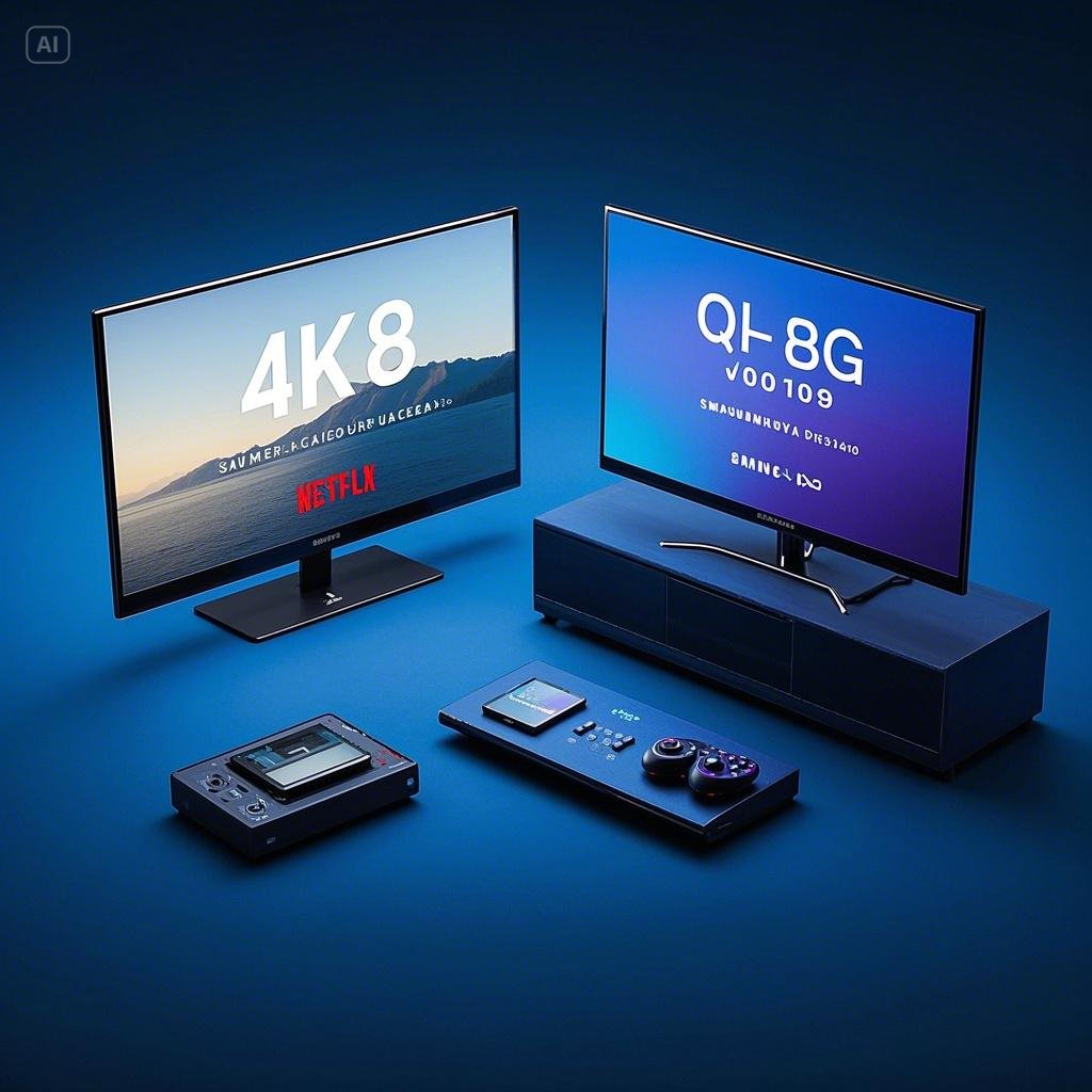 삼성 QLED, 4K TV, 8K TV, 해상도 비교, 스마트 TV, TV 추천, 가성비 TV, 게임용 TV, 넷플릭스, HDR