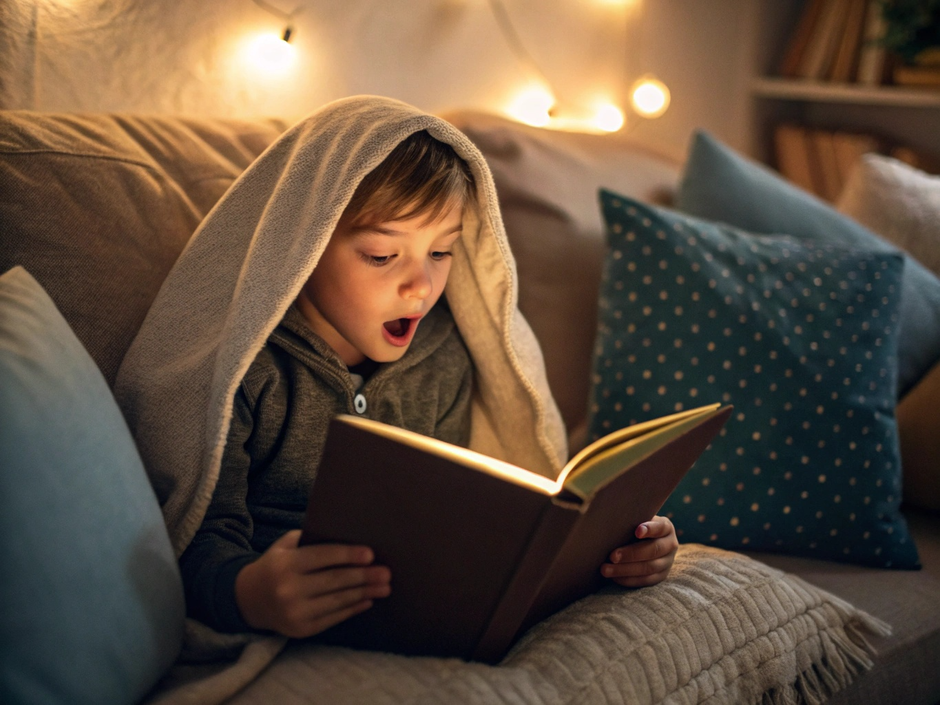 책을 읽고 있는 아이