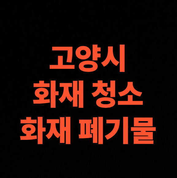 고양시 일산 화재청소 전문업체 화재폐기물