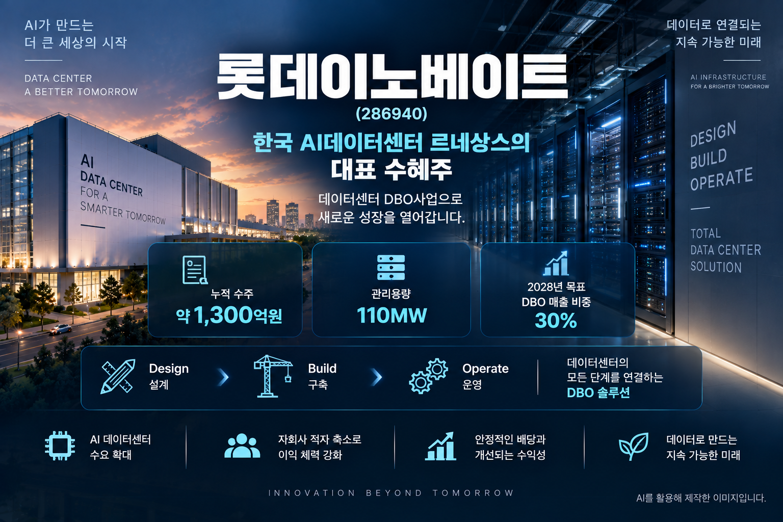 AI 데이터센터 DBO 사업 확대로 누적 수주와 관리용량 성장을 추진하는 롯데이노베이트 기업분석