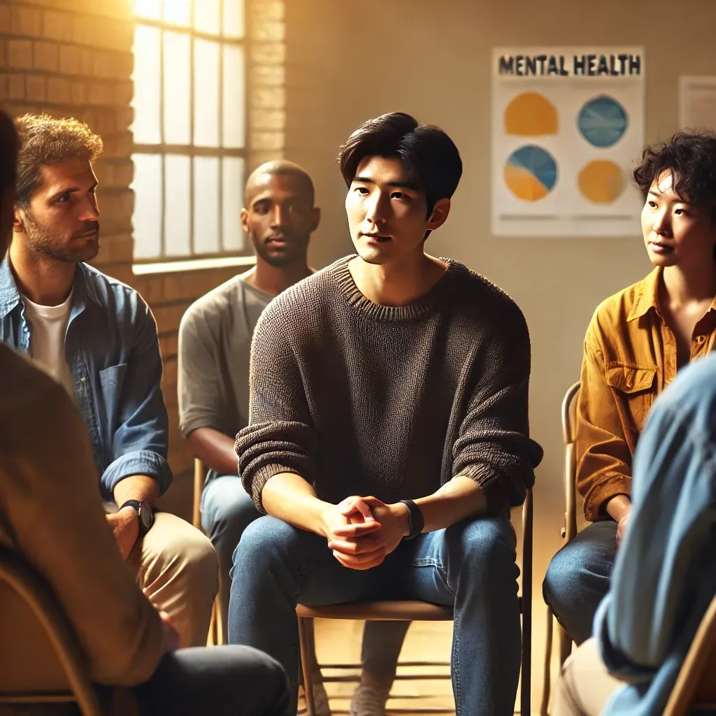 그룹 상담에 참여 중인 사람들