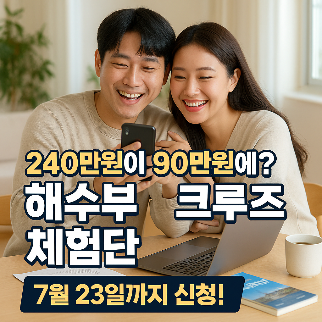 240만원 크루즈 90만원에! 해수부 체험단 신청법