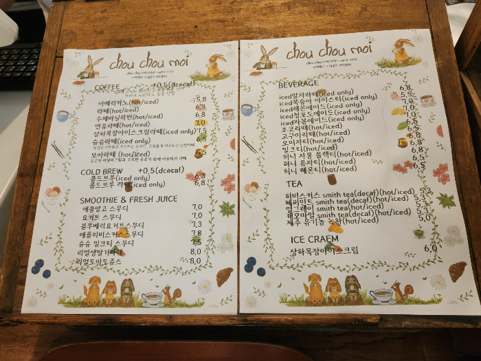 cafe chou chou moi menu