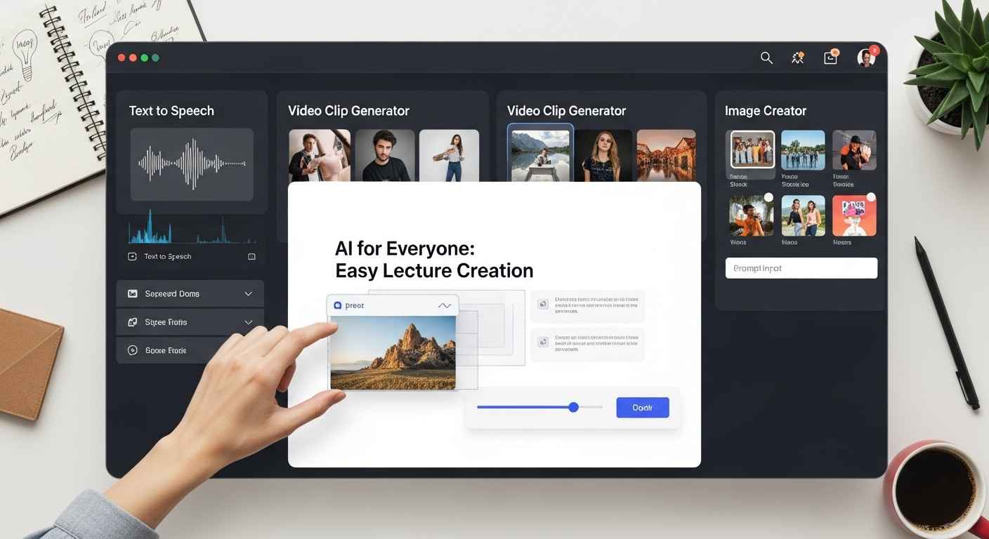 <img src="ai_lecture_creation_tools.webp" alt="AI 도구로 누구나 쉽게 강의를 제작하는 시대를 표현한 이미지입니다">