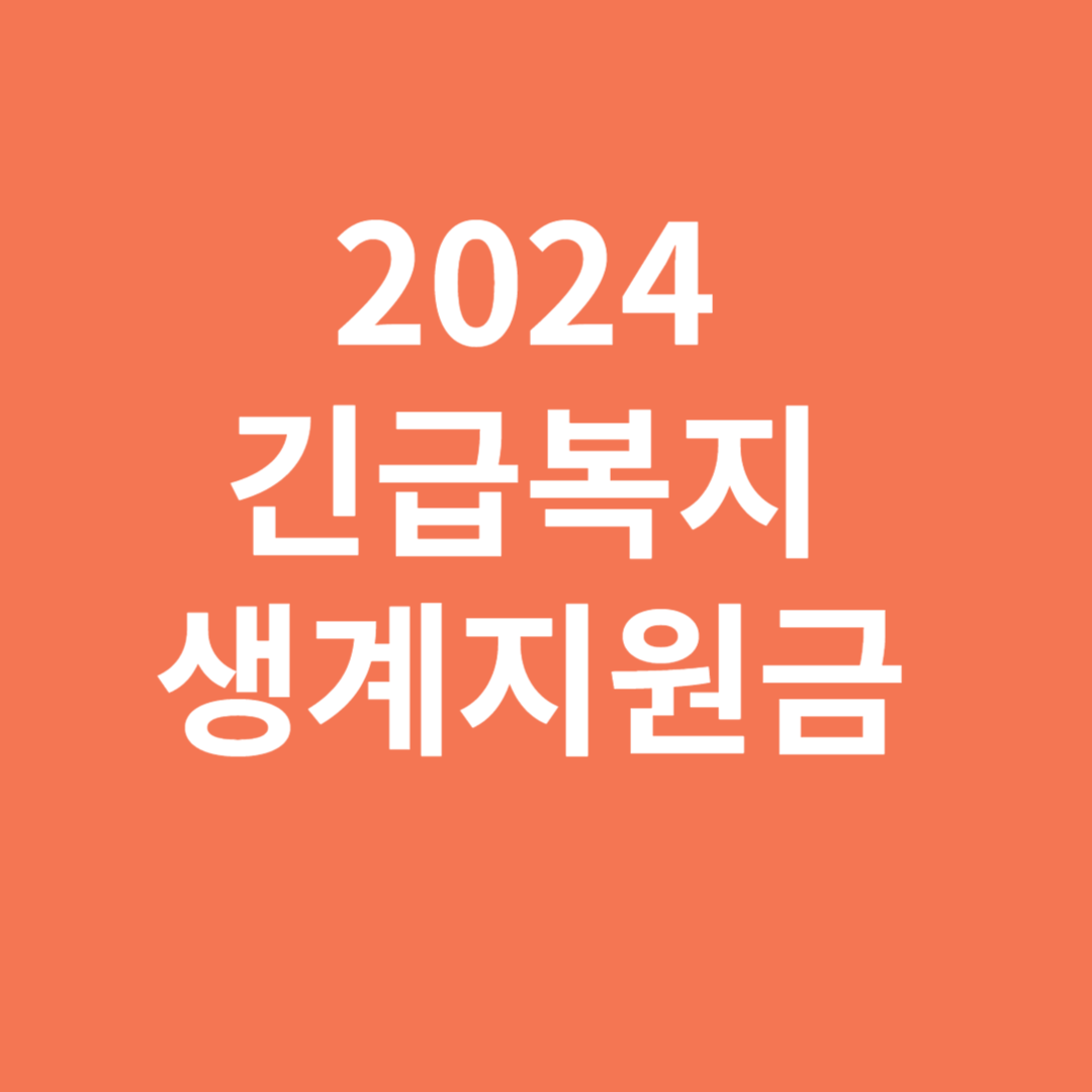 2024 긴급복지 생계지원금