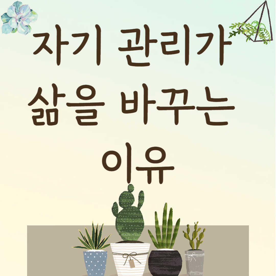 자기 관리가 삶을 바꾸는 이유