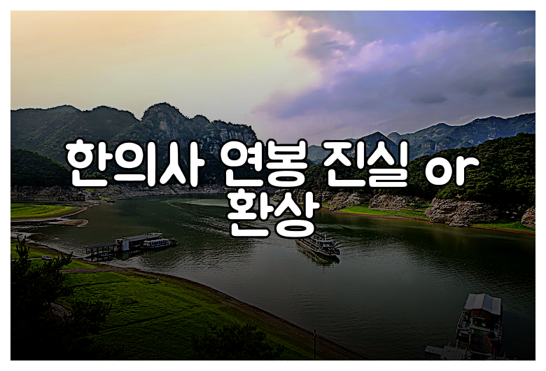 한의사 연봉 진실 or 환상