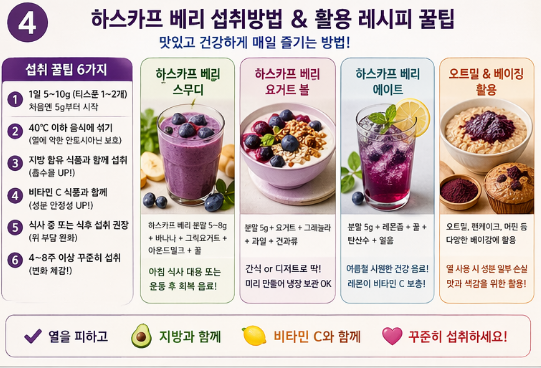 유기농-하스카프-베리-효능-분말-가루-맛-섭취방법