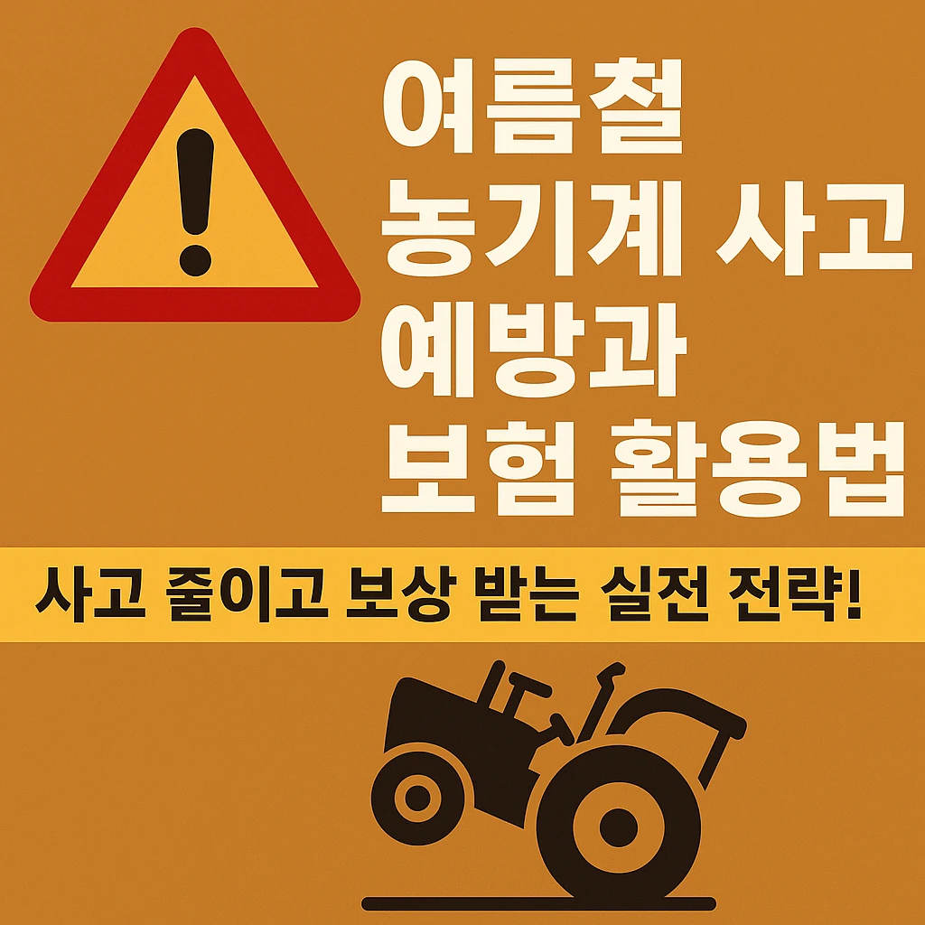 농업경제학 : 여름철 농기계 사고 예방과 보험 활용법, 사고 줄이고 보상까지 받는 실전 전략!