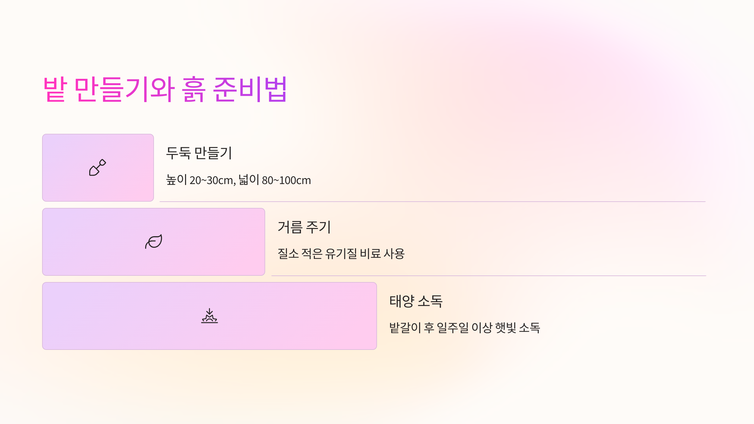 🌾 밭 만들기와 흙 준비법