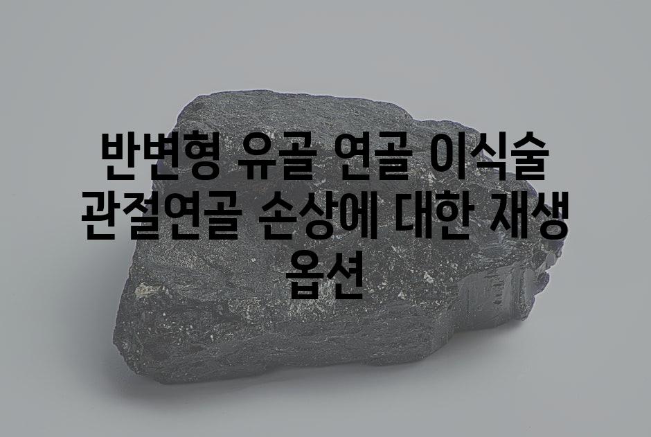 반변형 유골 연골 이식술 관절연골 손상에 대한 재생 옵션