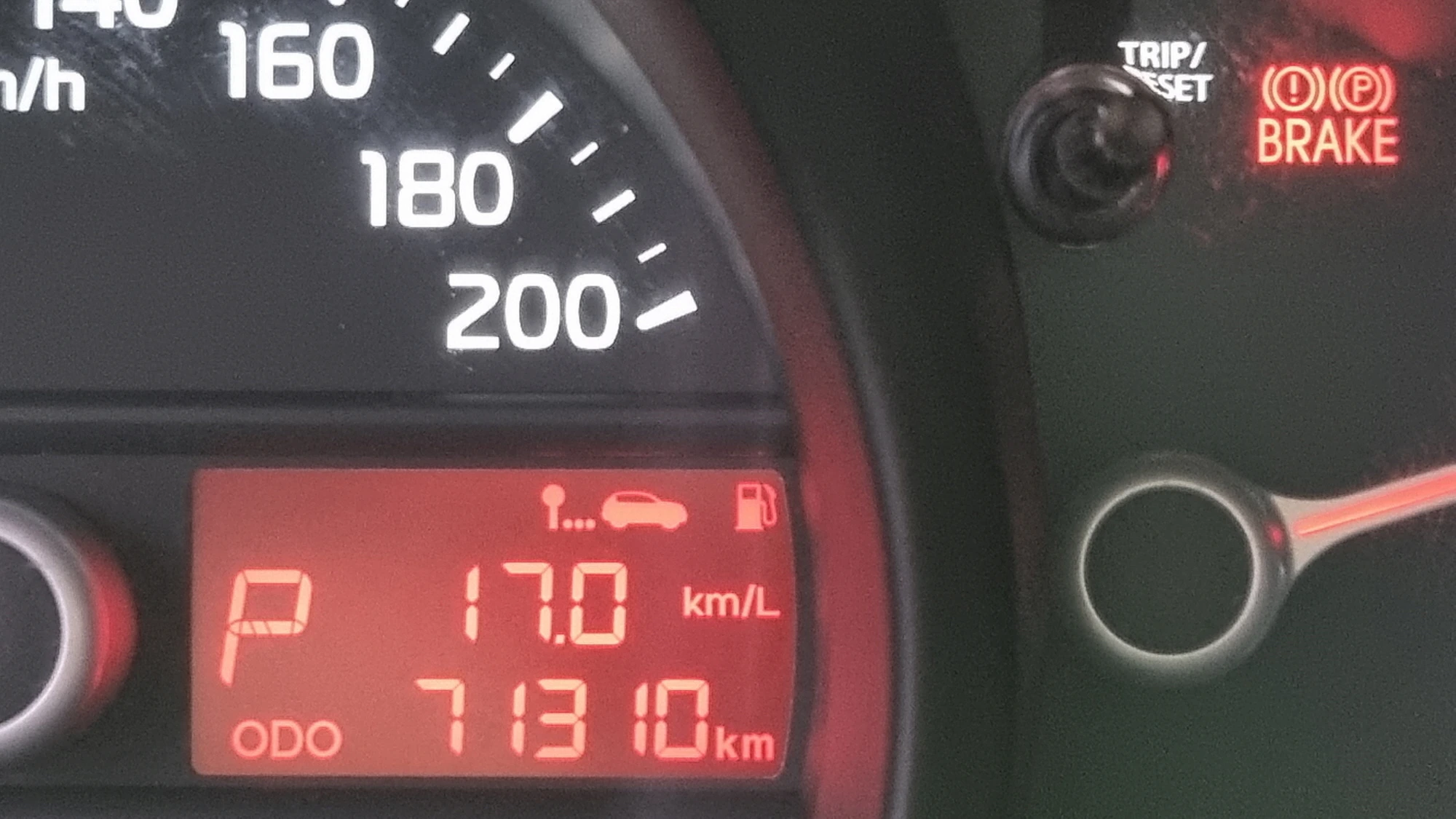 모닝 연비 표시 상태