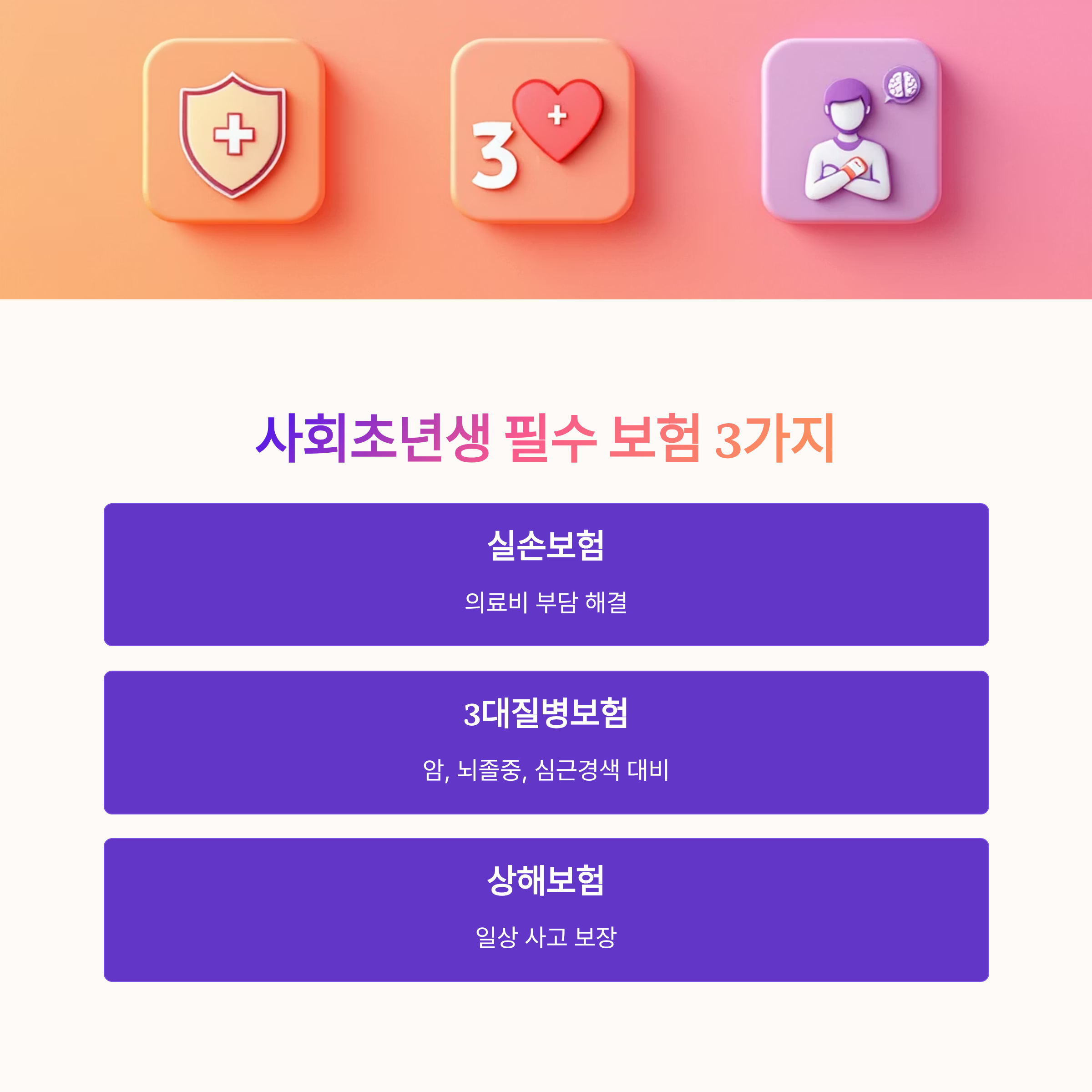 사회초년생 필수 보험 3가지