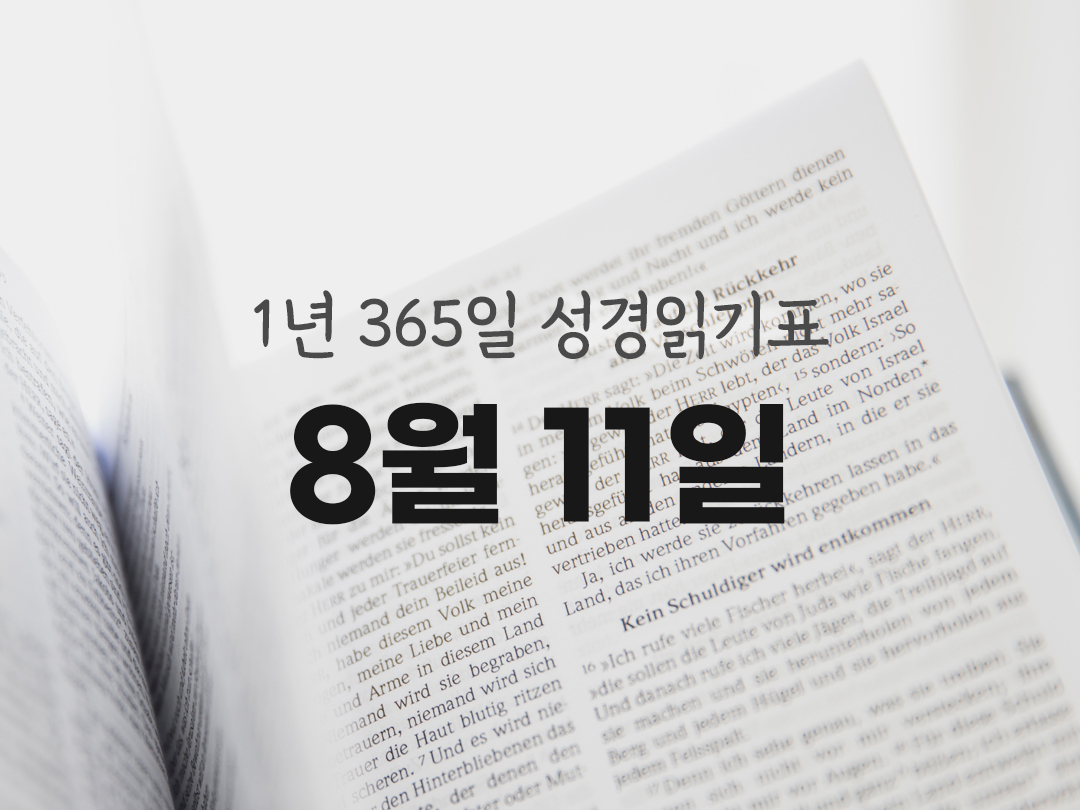 1년 365일 성경읽기표 8월 11일 이사야서 성경읽기 진도표