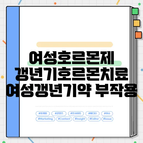 여성호르몬제 갱년기호르몬치료 여성갱년기약 부작용