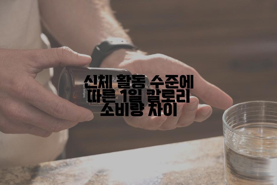신체 활동 수준에 따른 1일 칼로리 소비량 차이
