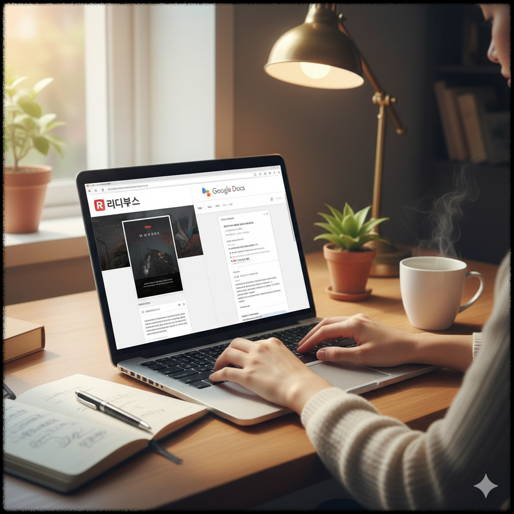 전자책과 PDF 형태의 디지털 제품을 제작하는 모습