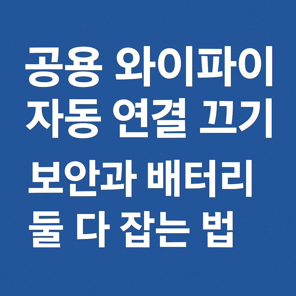 공용 와이파이 자동 연결 끄기 – 보안과 배터리 둘 다 잡는 법