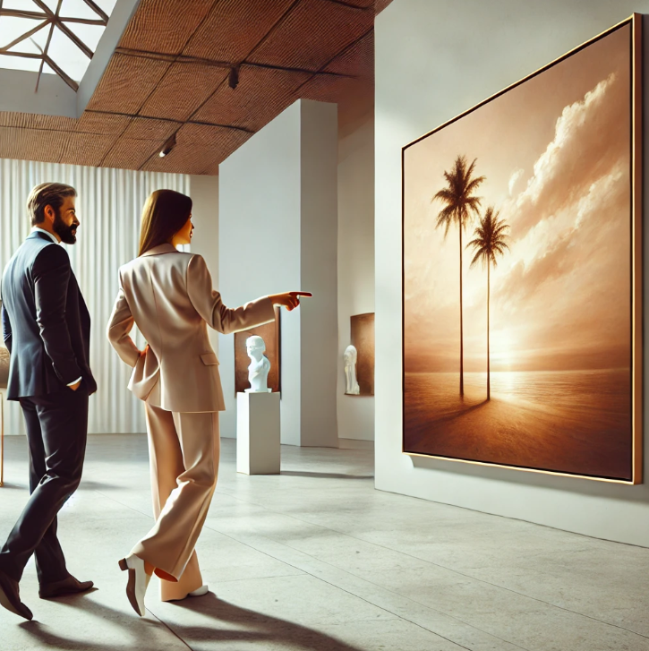 예술 컬렉터가 작품 투자하는 모습 그림
