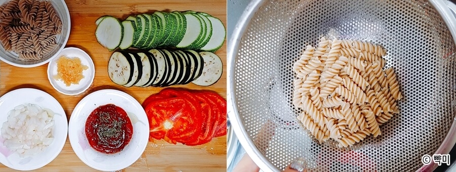 가지-라따뚜이-푸실리파스타-다이어트-요리-레시피