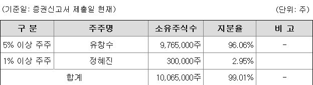 벡트 지분 구조