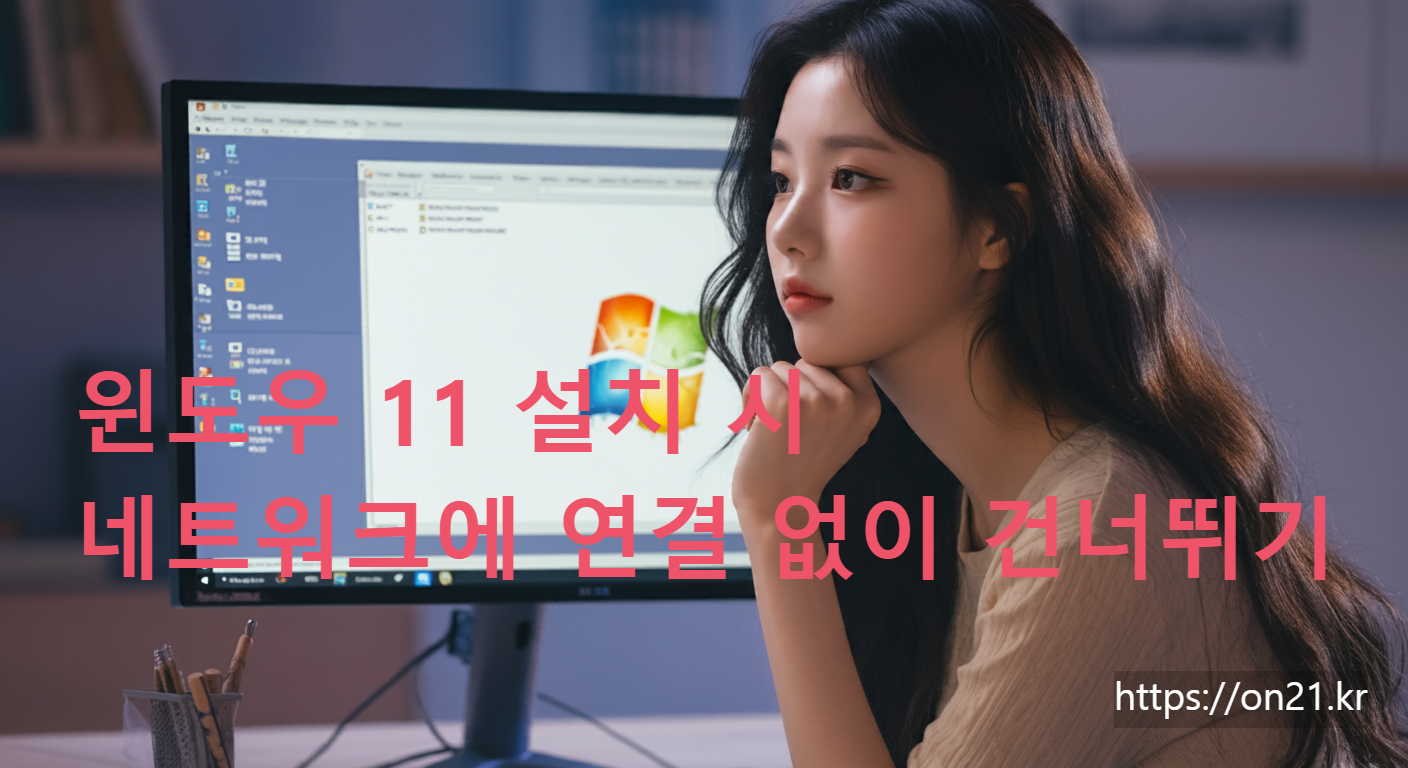 윈도우 11 설치 시 네트워크에 연결 없이 건너뛰기