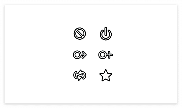 Free Icon vector source : Prohibition mark, Power supply, Gender sign, Star symbol