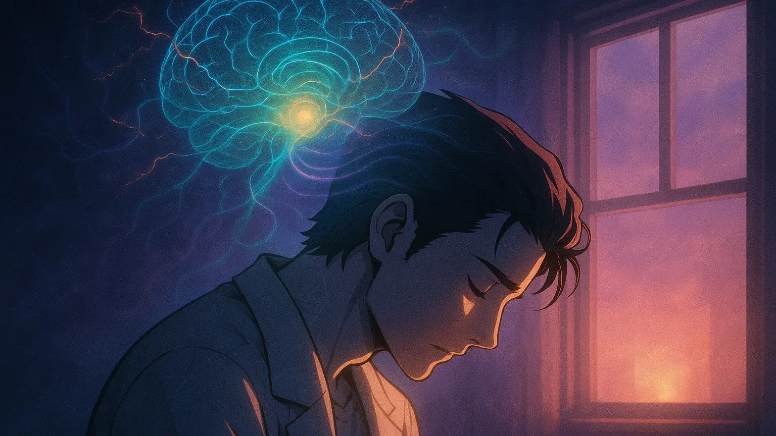 절망에서 희망으로 전환되는 모습을 시각화한 메타인지 과정 일러스트