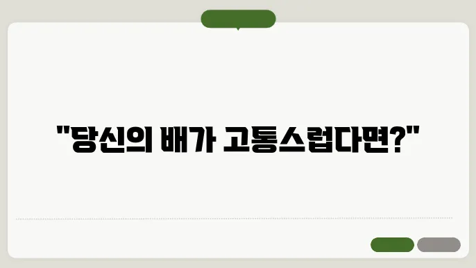 과민성 대장증후군시 시각적 설명