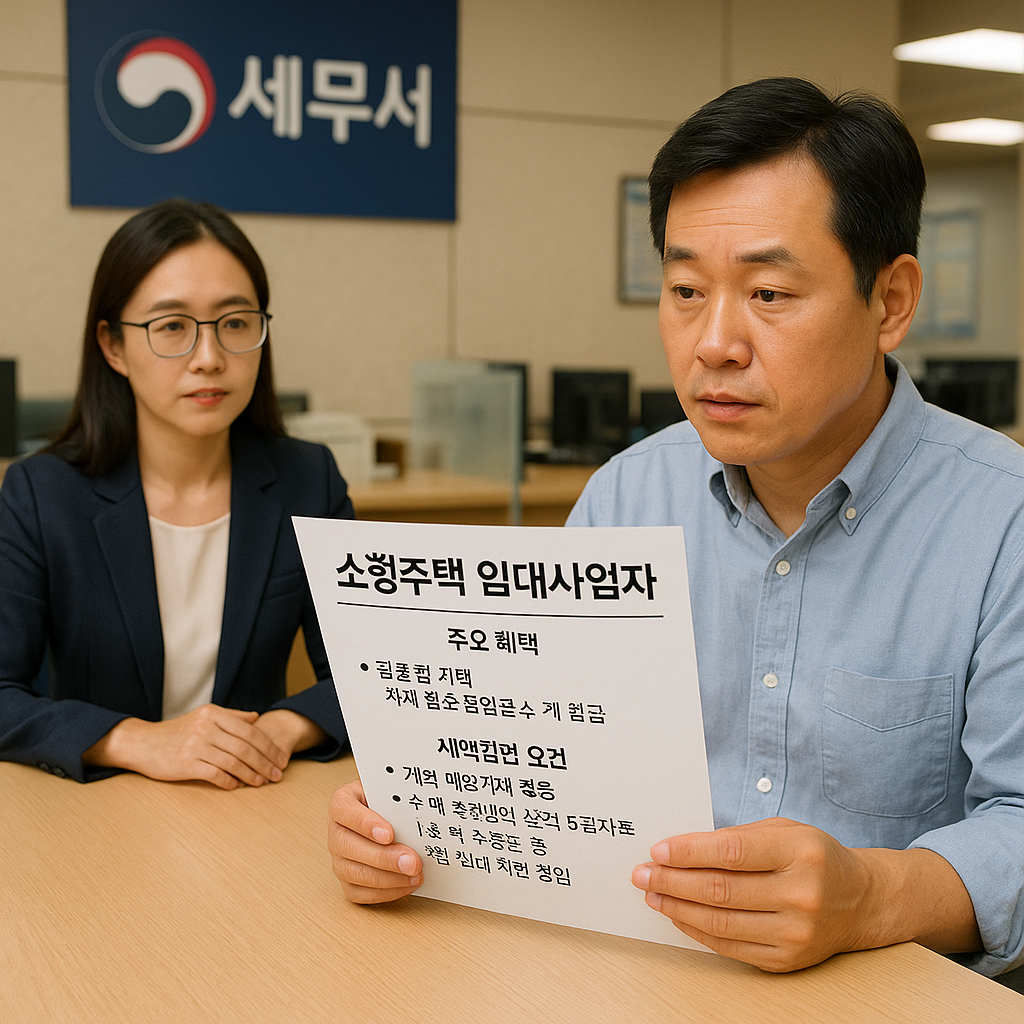 세무서에서 소형주택 임대사업자 혜택과 세액감면 조건 알아보는 임대사업자