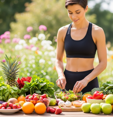 사계절 제철 음식과 건강한 몸 이미지