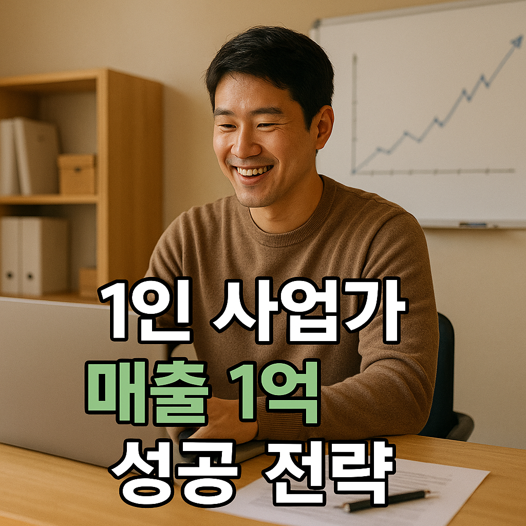 매출 1억 달성한 1인 사업가의 기뻐하는 모습